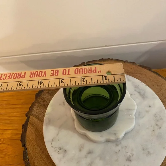 Vintage Jens Quistgaard Dansk Designs Green Glass Votive Tea light Candle Holder - Picture 11 of 12